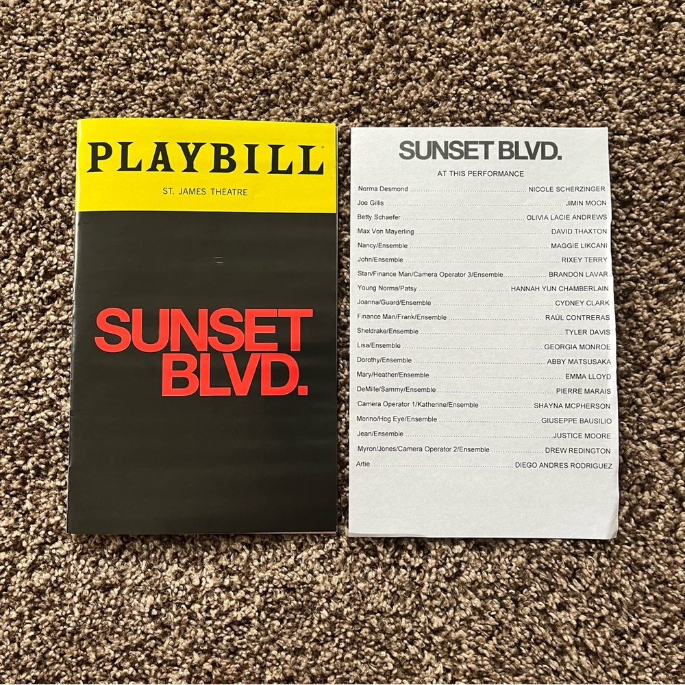 Playbill from Sunset Blvd - Nicole Scherzinger